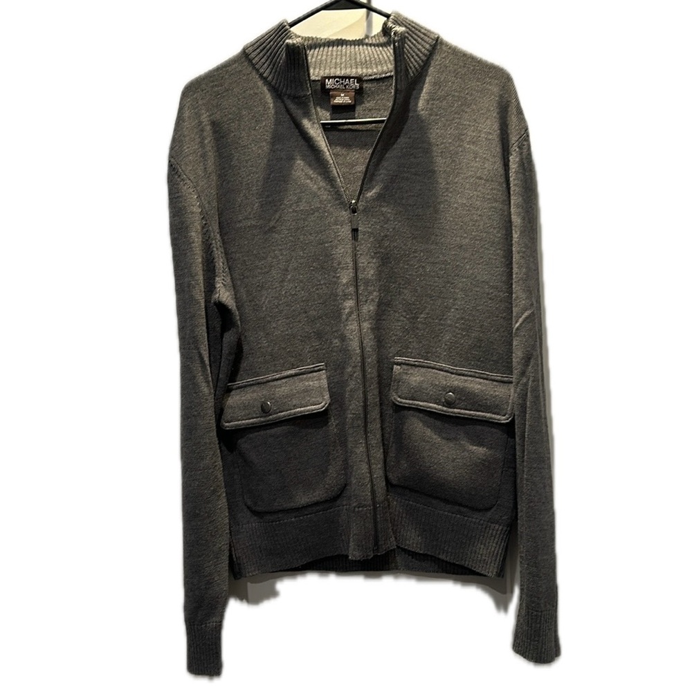 Michael Kors Grey Sweater Jacket, Size:M